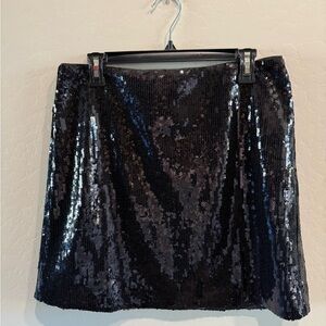 Black Sequin J. Crew Factory Skirt NWT